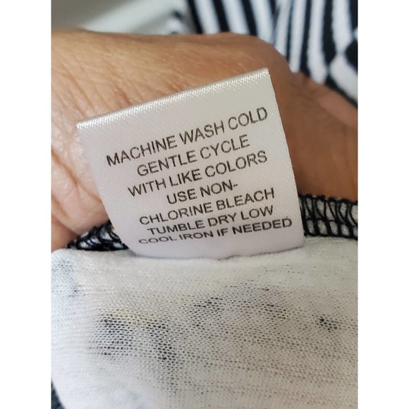 Violet b. Women Black & White Round Neck Short Sleeve Knee Length Dress Medium - Picture 10 of 12